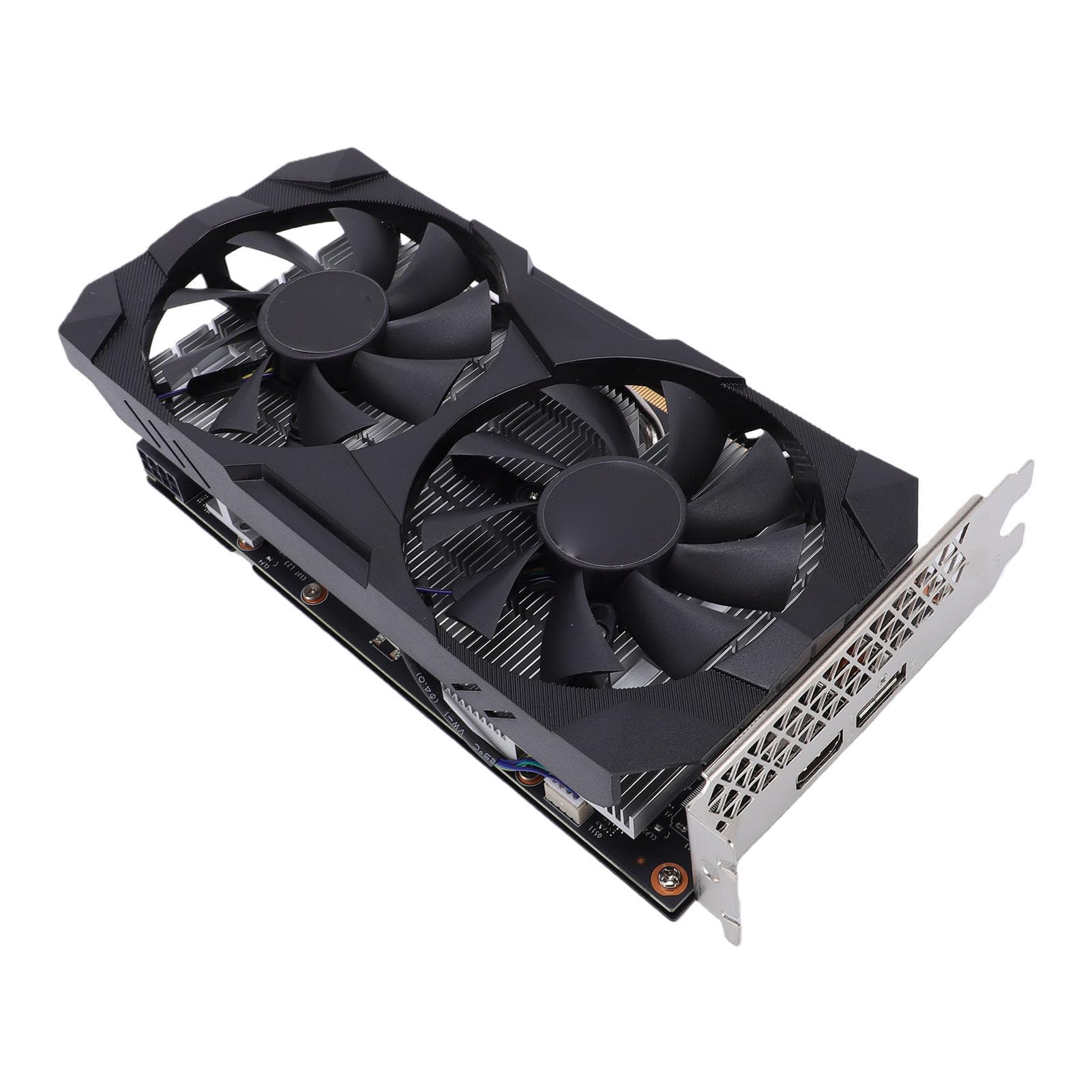 Cuifati Komputerowa Karta Graficzna, 6 GB GDDR6 192-bitowa Karta Graficzna do Gier, Dwa Wentylatory Chłodzące do Gier z obsługą Renderowania AI dla 1080p 2K AAA