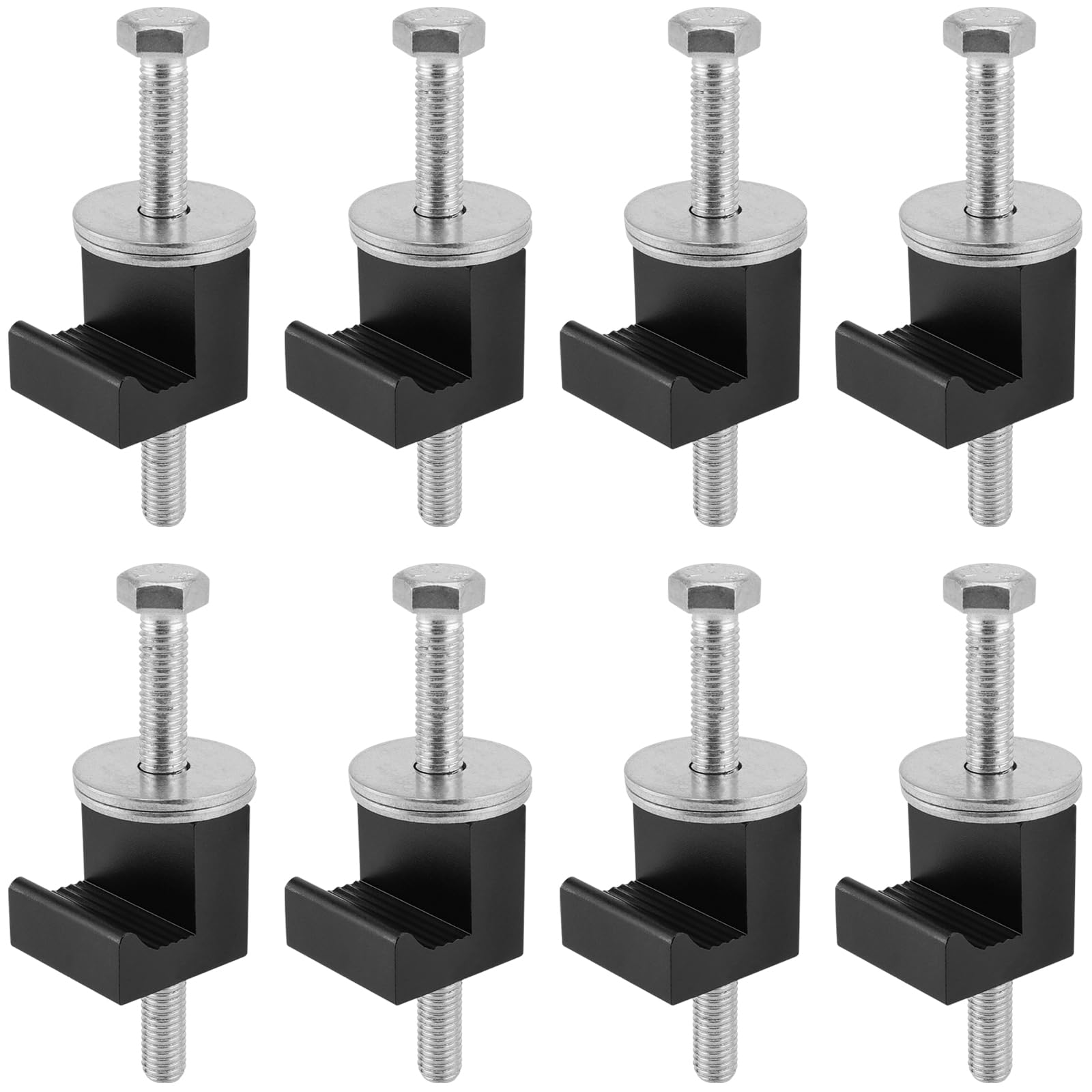 ZEONHAK 8 PCS 3.54 x 1.06 x 1.06 Inches Truck Tool Box Mounting Kit, Black Toolbox Mounting Kit, J Hooks Tool Box, Truck Tool Box Accessories with Screws and Washers for Pickup Truck