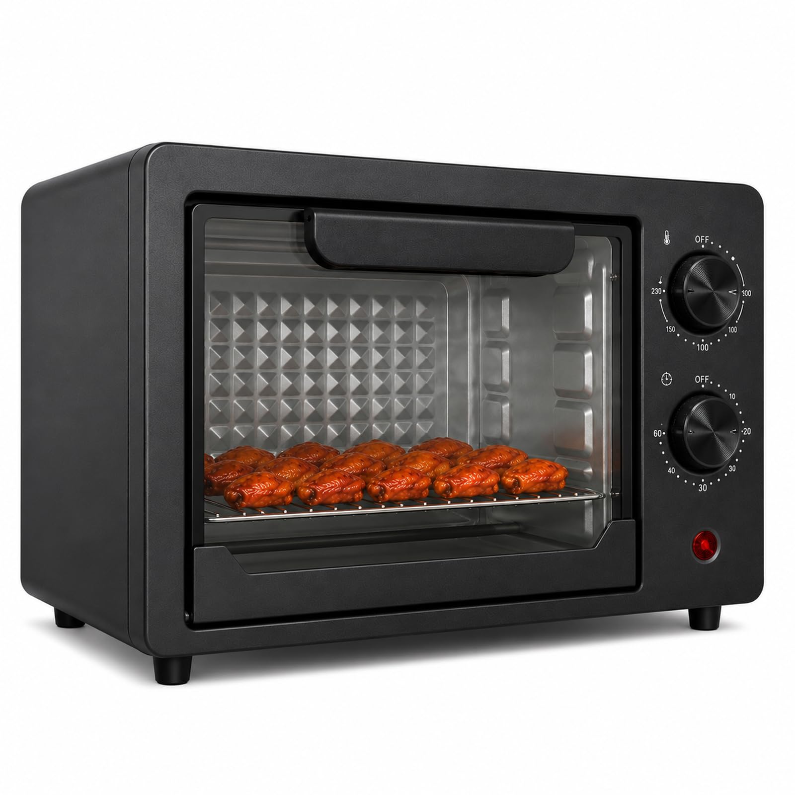 Toaster und Pizzaofen, Konvektionsofen, Retro-Stil, kompakte Größe, traditioneller Mini-Backofen, Schnellaufheizung, Edelstahl-Konvektionsofen