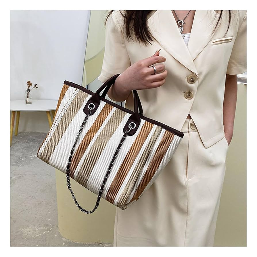 ストライプ バケツ型バッグ グレー Amazon.co.jp: トートバッグ レディース ストライプ柄