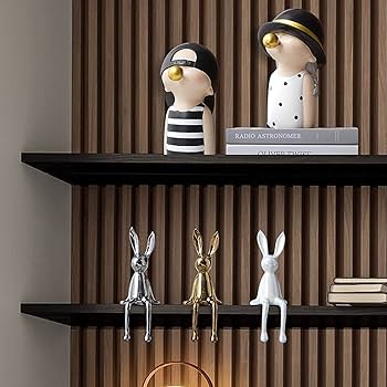 Amazon.co.jp: Lifexquisiter 座るバニーの置物 像 セラミック