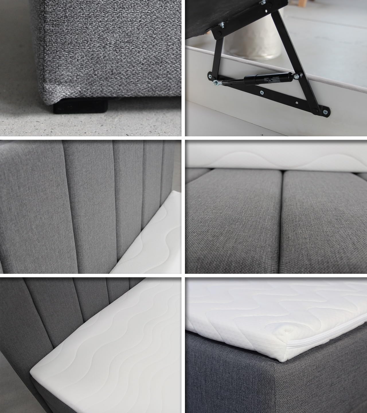 Sofnet Boxspringbett Star Mini mit Bettkasten, Bonell-Matratze und Topper - Einzelbett mit Matratzentopper, Polsterbett, Bett, Schlafzimmer, Jugendzimmer (Beige (Inari 22), 120 x 200 cm)
