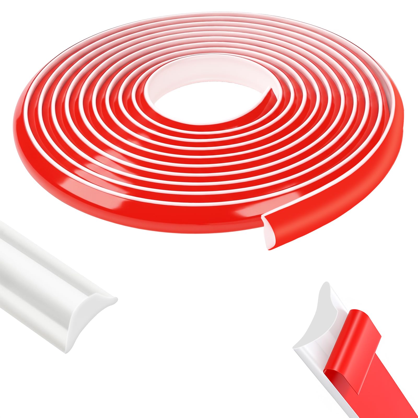 AUYAO 3M White TPE Quadrant Moulding Corner Trim Self Adhesive Edging Strip
