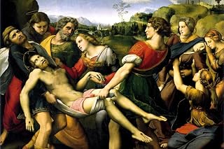 Laminated Raphael The Deposition Fine Art Gothic Trial Realism Romantic Artwork Raffaello Prints Biblical Drawings Portrait Painting Wall Art Renaissance Art Poster Dry Erase Wall Art 24x16