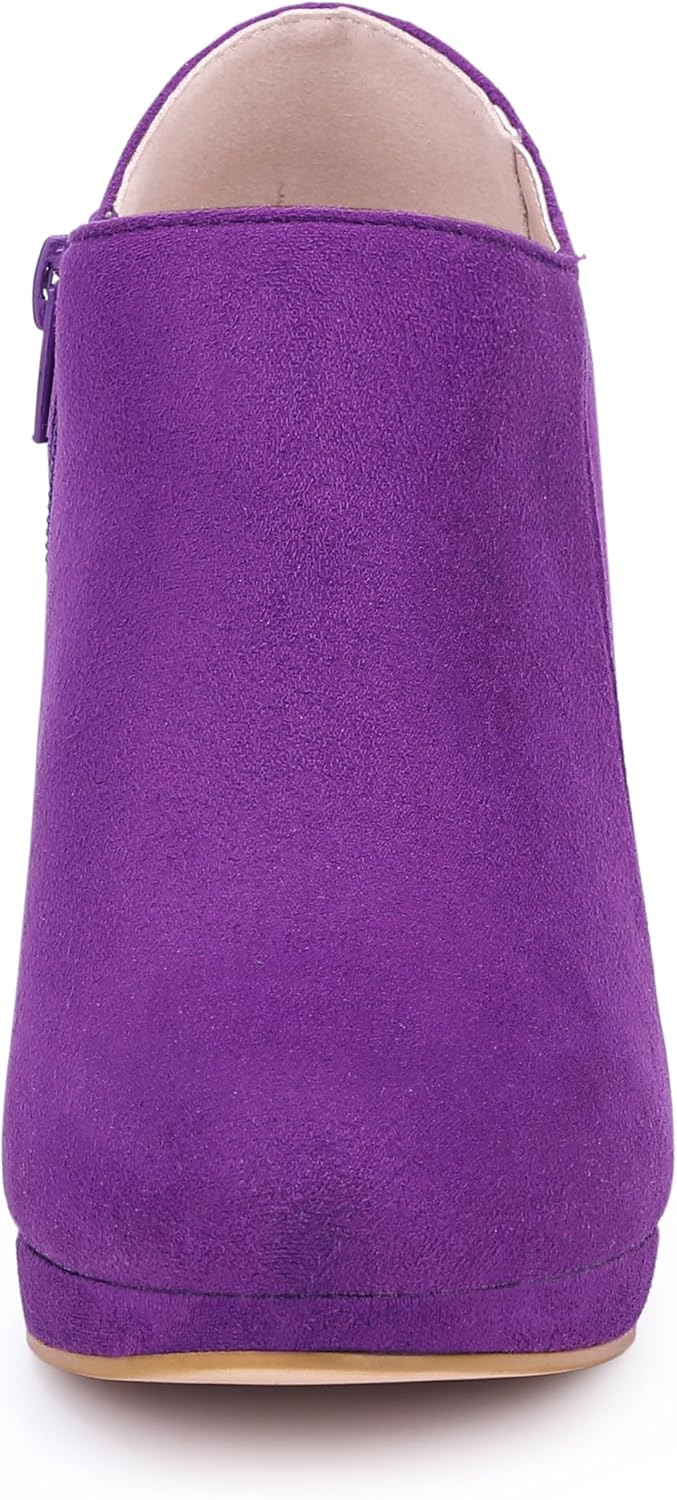 Allegra K Women's Platform Round Toe Chunky Heels Ankle Booties - Image 3