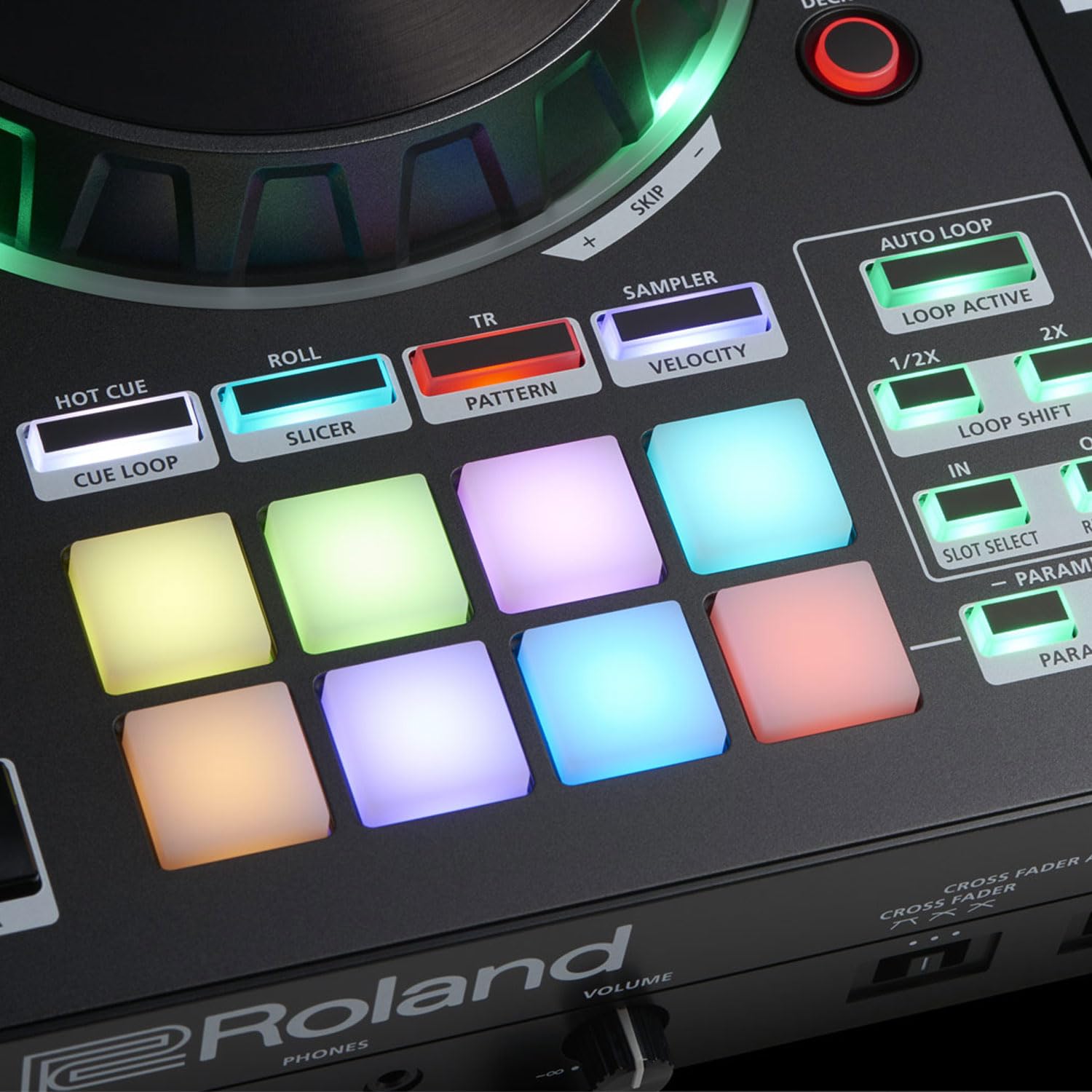 Roland DJ Controller DJ-505 2-Kanal 4-Deck DJ-Pult mit keepdrum Mikrofasertuch
