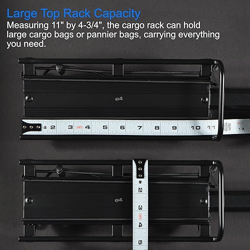 Miniatura 4 de Lumintrail Portaequipajes de bicicleta con capacidad de peso de 20 libras para bolsas de maletero y asa de liberación rápida