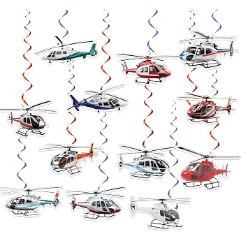 24-Piece Helicopter Hanging Swirl Decorations for Helicopter Birthday Decorations Party Accessories