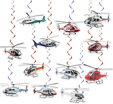 24-Piece Helicopter Hanging Swirl Decorations for Helicopter Birthday Decorations Party Accessories