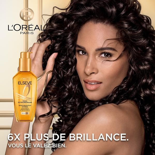 L'Oréal Paris - Elseve Huile Extraordinaire - Soin Sublimateur Universel Nourrissant Multi-Usages - Sans Rinçage - Enrichi en Huiles Rares de Marula & Camélia - Tous Types de Cheveux Secs - 100 ml - 2