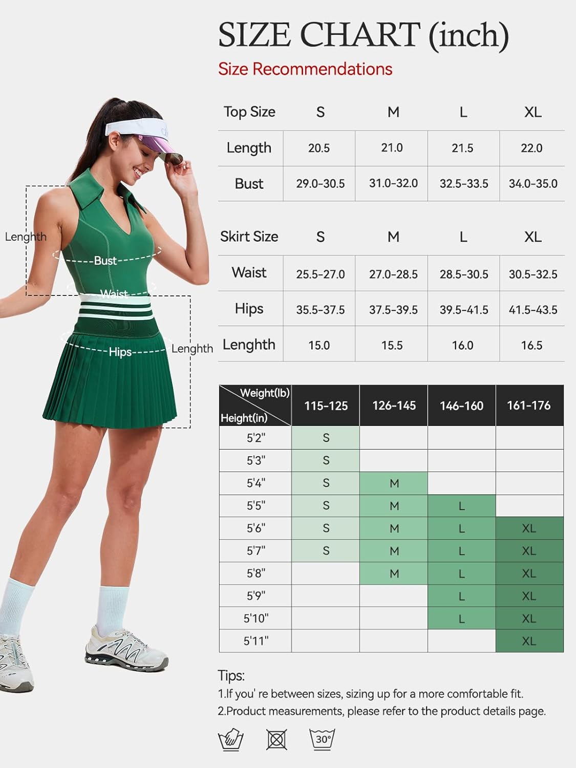 Two Piece Tennis Skirt Set for Women Racerback Color Block High Waisted Pleated Golf Outfits - Image 7