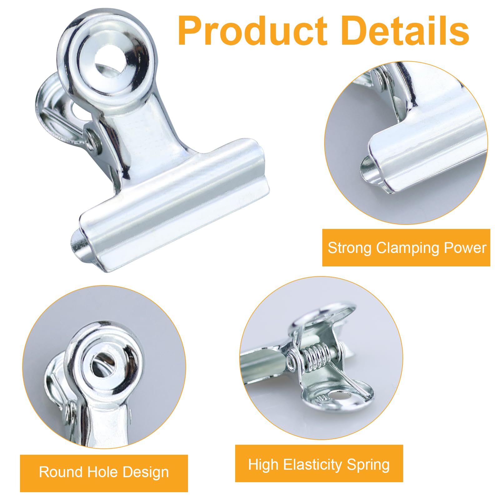 HXMJIED 40PCS Silver Binder Clips, 0.87 Inch(22MM) Metal Hinge Clips, Mini Metal Binder Clips, Mini Paper Clips, Clip Metal Photo Clip - Image 3