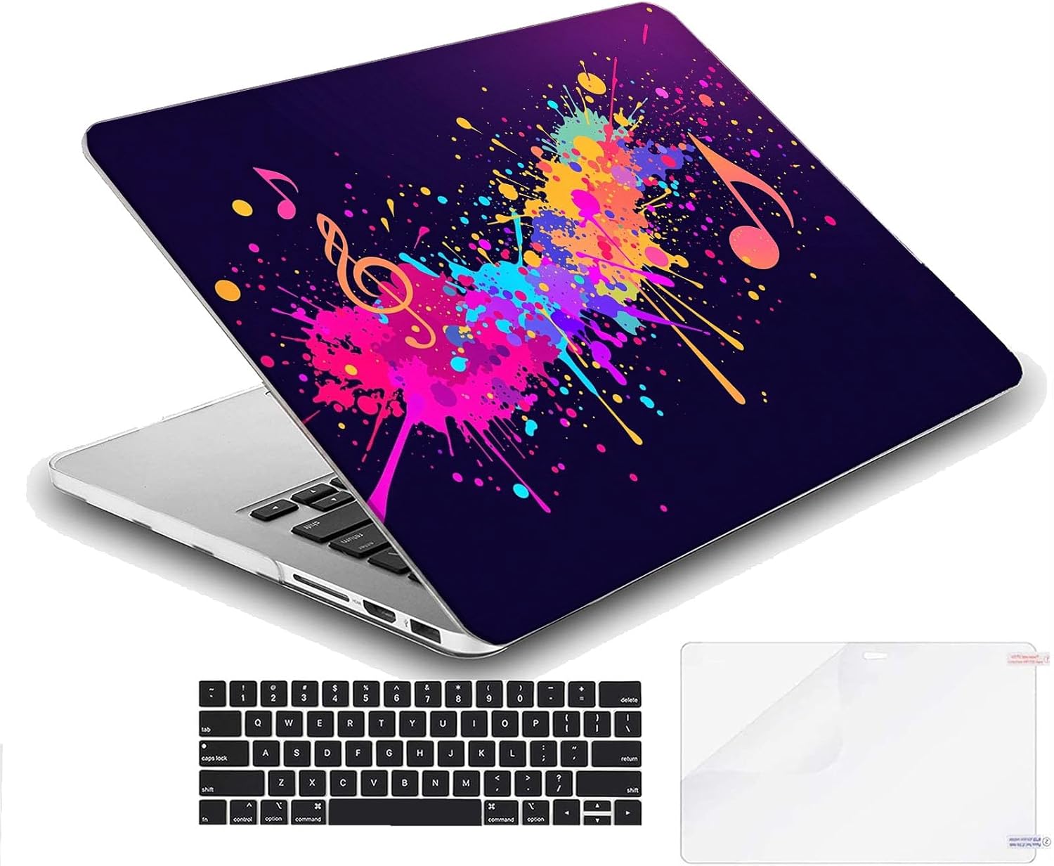 Compatible with MacBook Neo 13-inch, Hard Shell Case with Keyboard Cover and Screen Protector (A3404 A18 Pro chip, 2026 Release) - Music Note MC21764