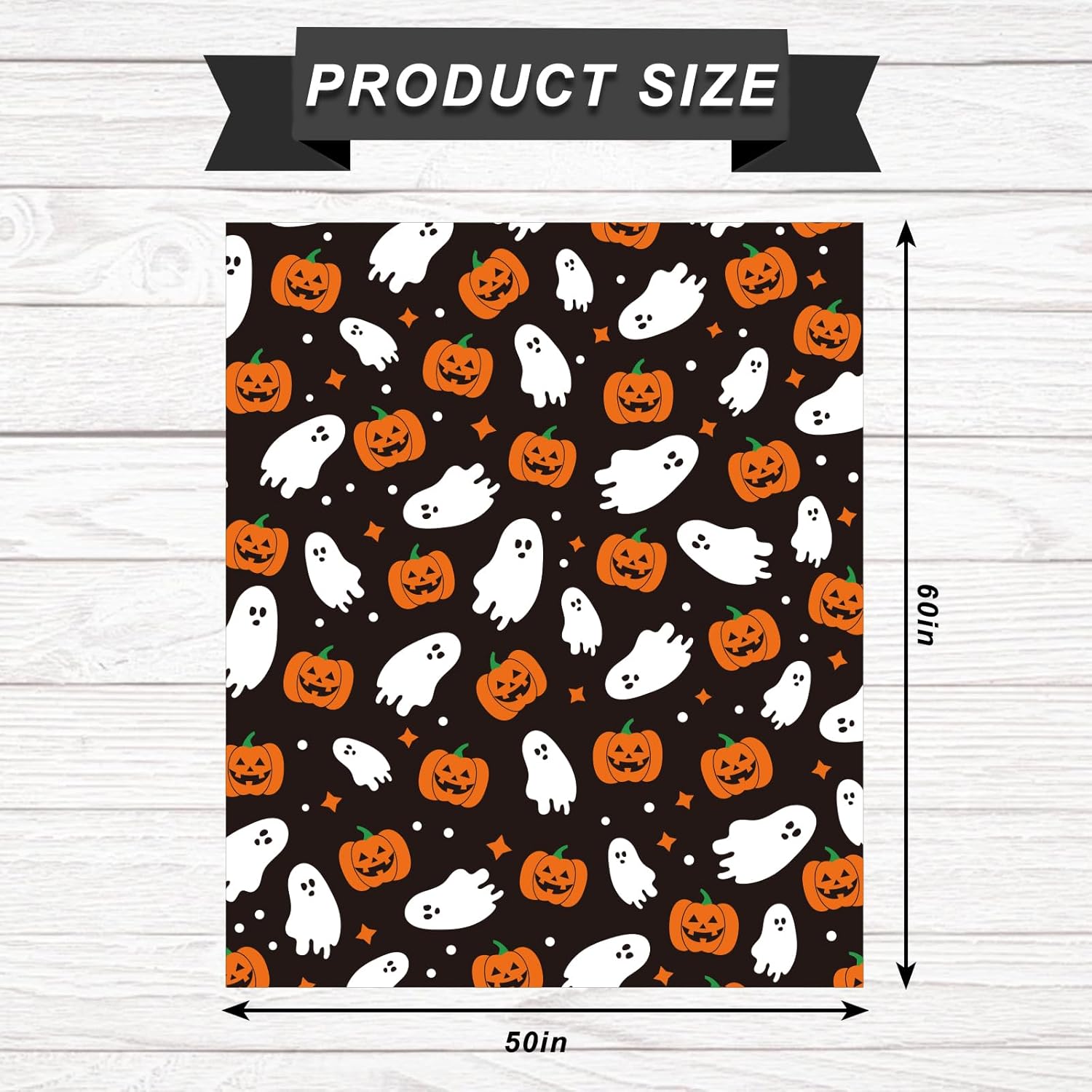 JarThenaAMCS Halloween Throw Blanket Ghost Pumpkin Throw Blanket Black White Orange Soft Plush Blanket for Halloween Home Bed Sofa Couch Chair, 50 x 60 Inch - Image 2
