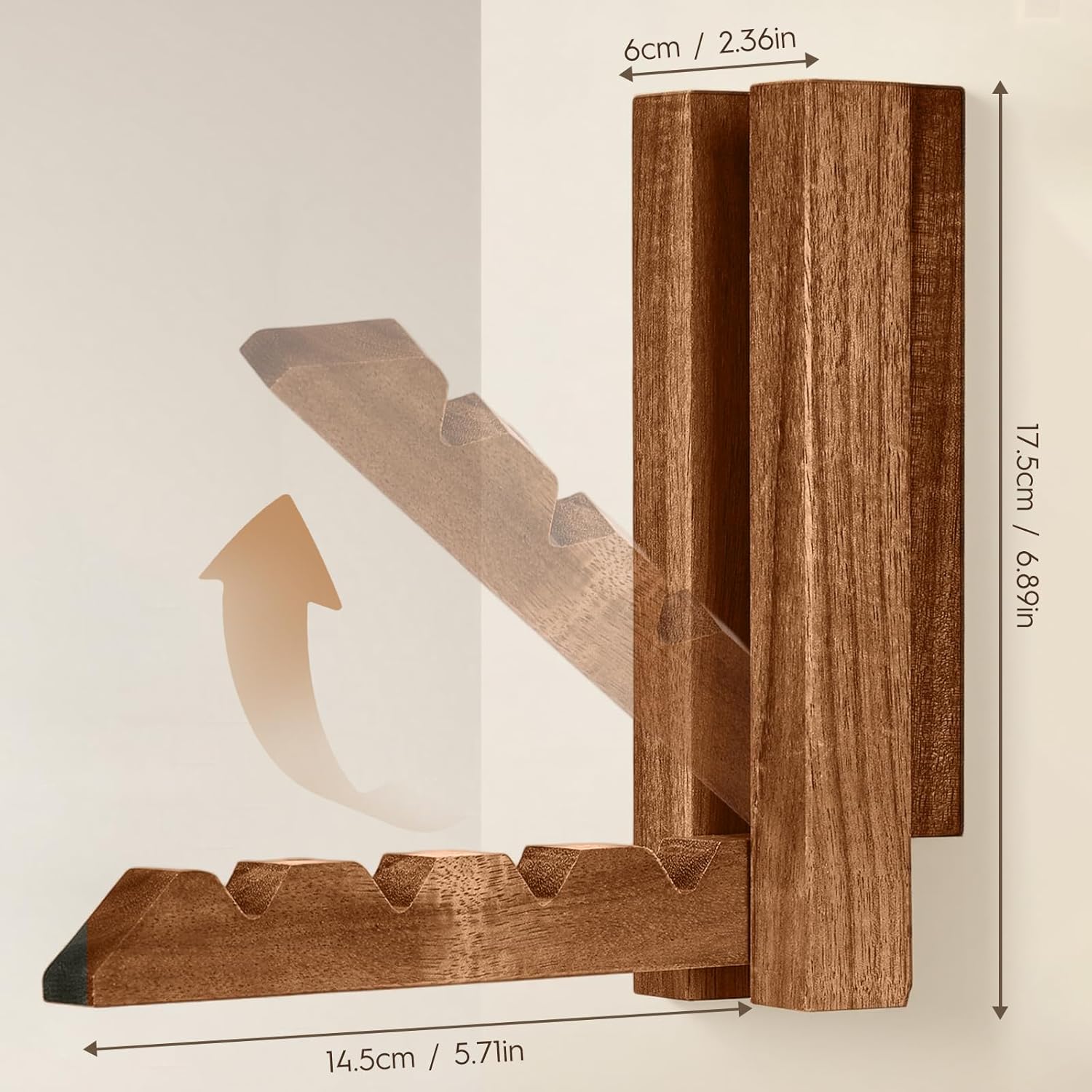 Clothes Drying Rack Wall Mounted,Space Saver Wood Wall Mounted Folding Clothes Hanger Rack for Laundry Room,Bathrooms,Closet Storage Organization,Easy to Install