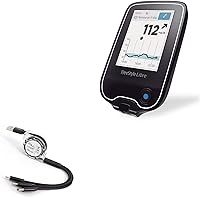 Vista 1 de BoxWave Cable compatible con Freestyle Libre Reader - AllCharge miniSync, cable USB portátil, retráctil, negro azabache