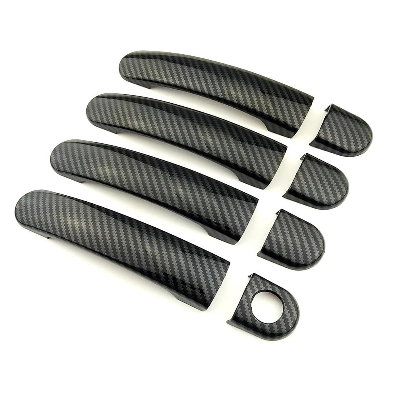 UJNHEQ for VW for Golf G5 G6 for Nuevo 2009-2016 Carbon Fiber Color Refit Chrome Door Handle Cover Trim Protection Sticker(Type C)