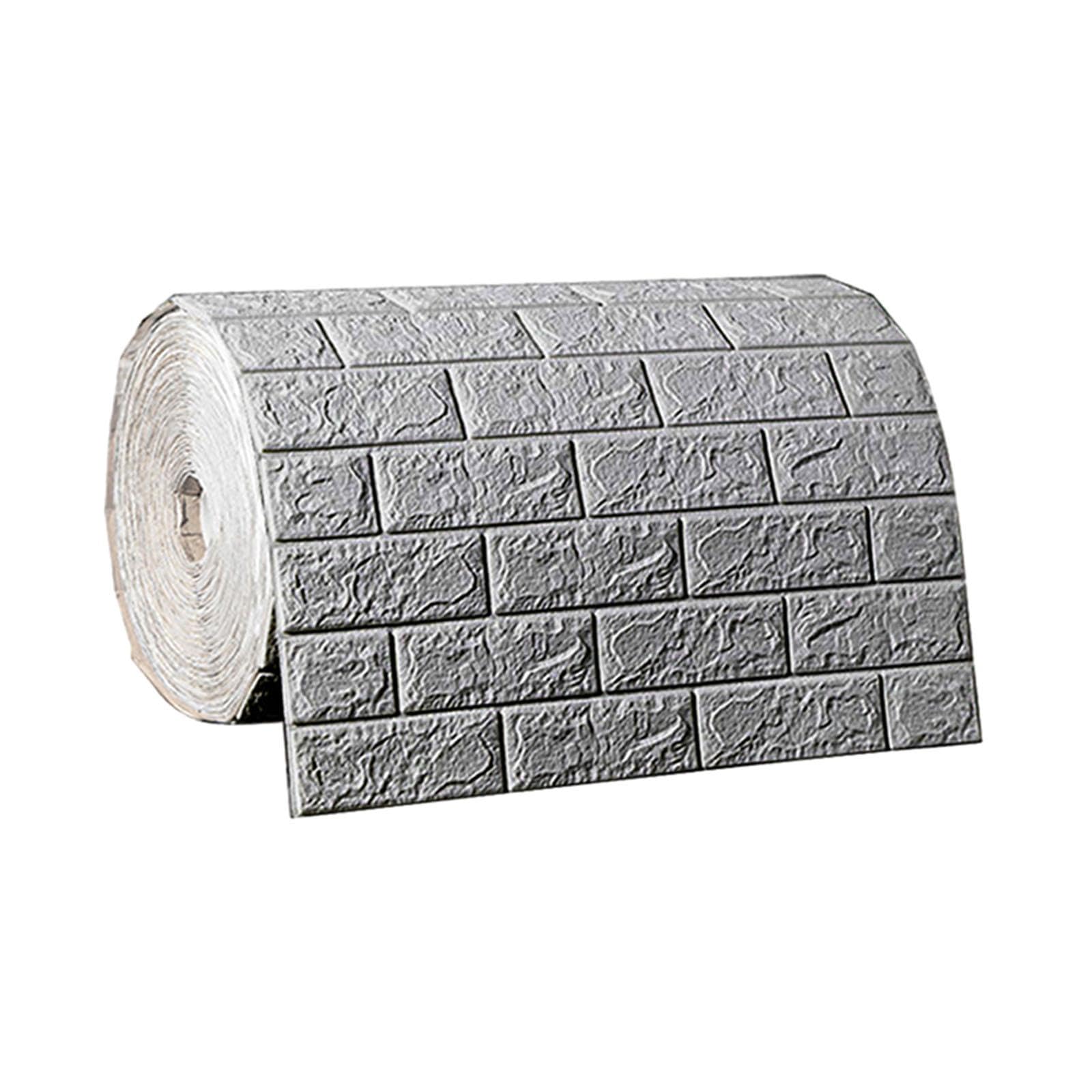 Adesivo da parete 3D, pannelli da muro in finti mattoni, carta da parati in schiuma stacca e incolla, per la cucina, grigio