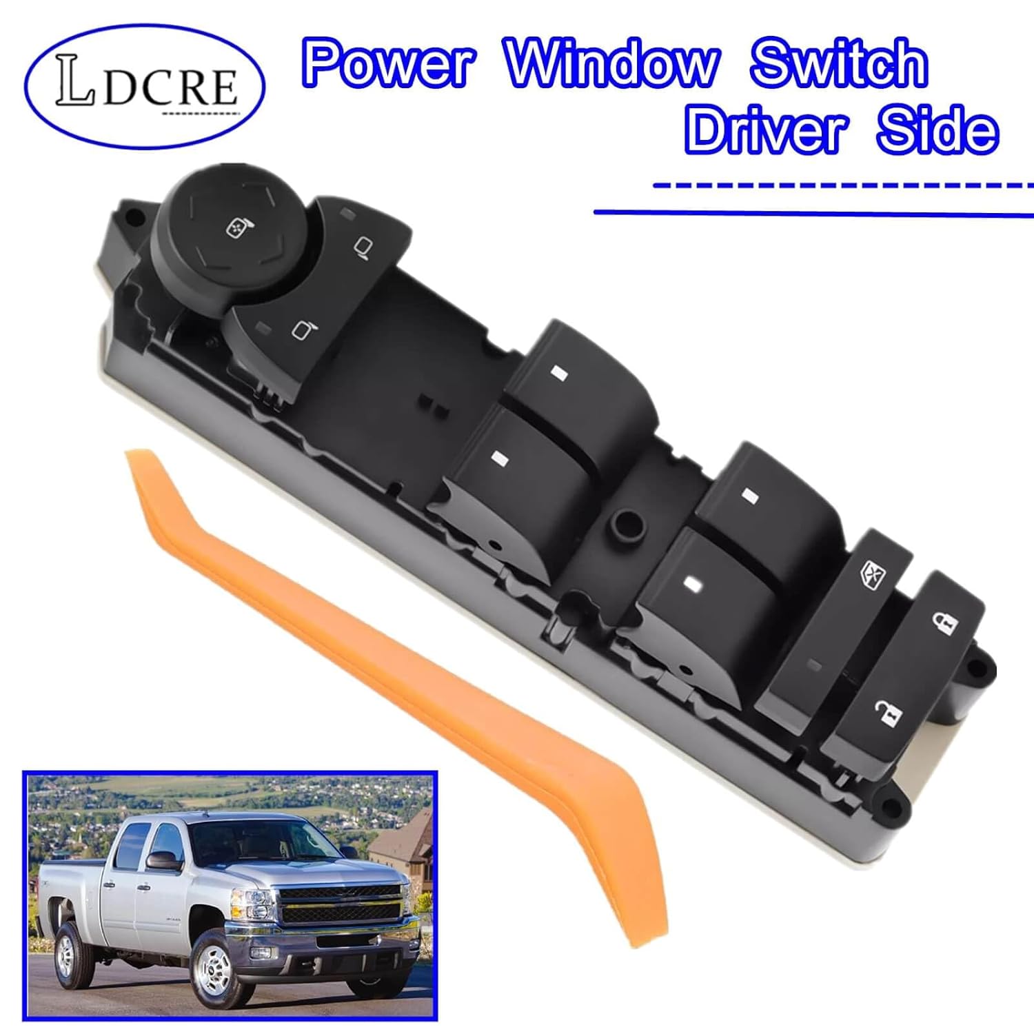 Power Window Switch Driver Side Compatible with Avalanche Silverado Suburban Tahoe GMC Sierra Yukon Escalade ，Front Left Master Power Window Switch Replace# DWS177, 1S15733, 15093439