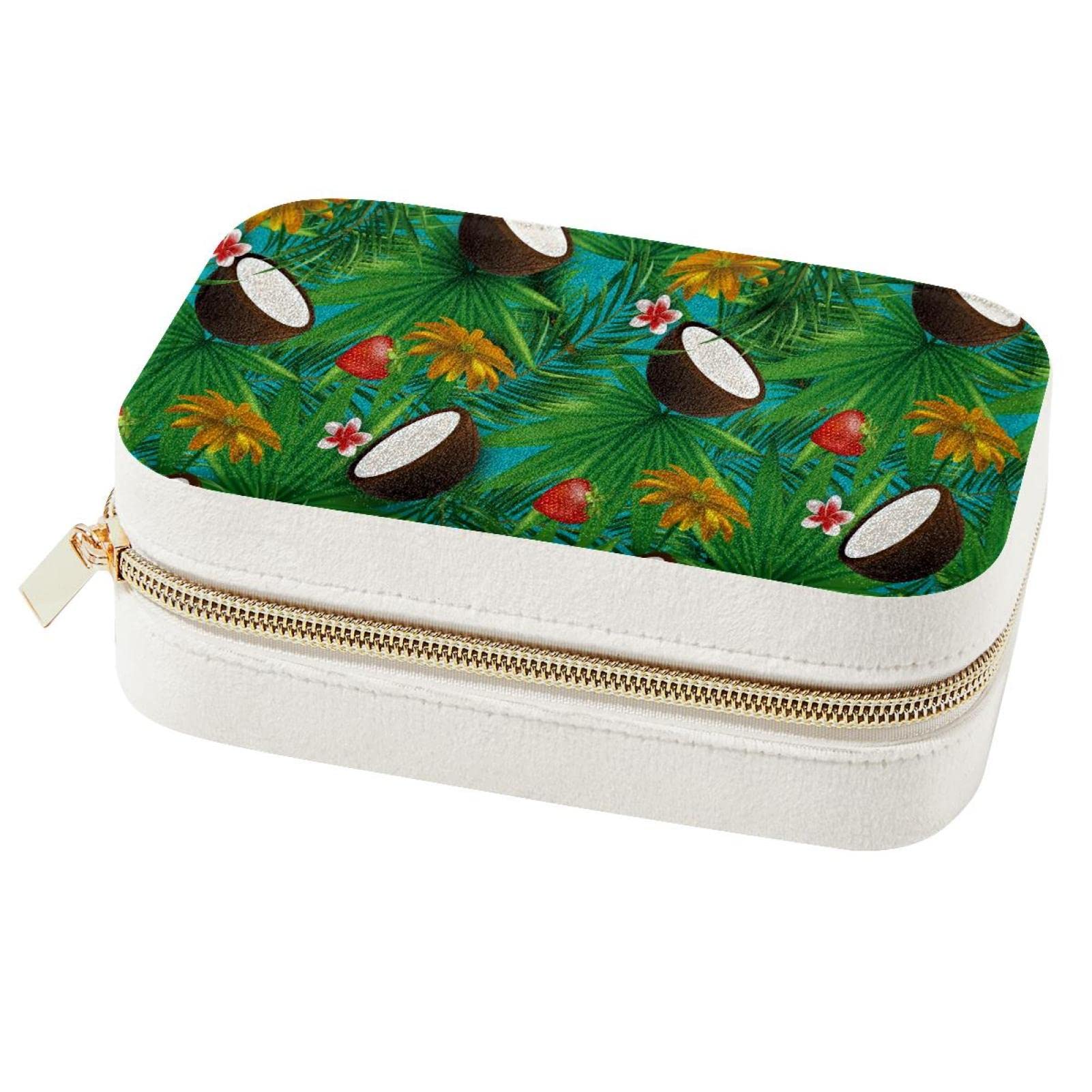 Boîte à bijoux pour femmes et filles avec rangement bagues tropical