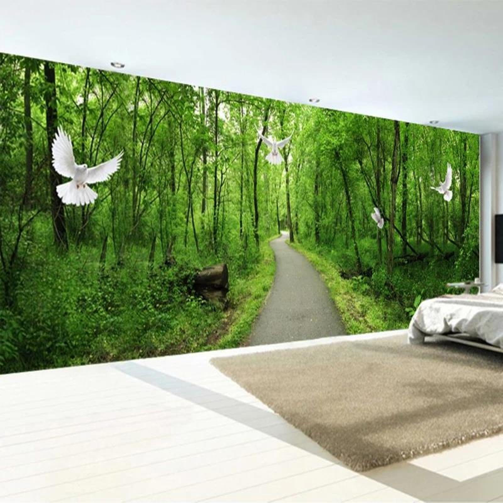 Papier peint mural photo forêt 3D 450x300 cm pour décoration de salon
