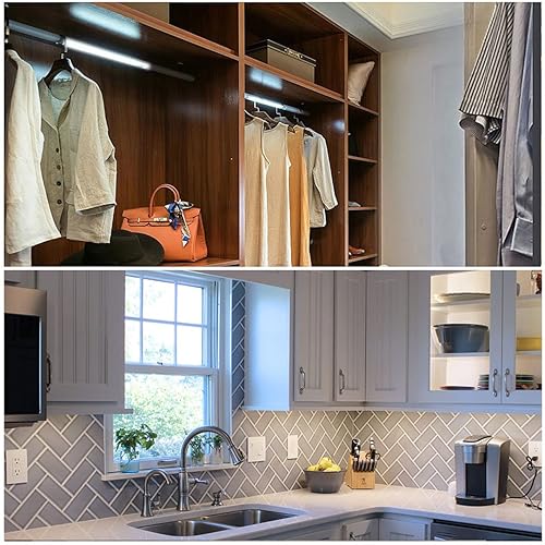 Miniatura 7 de Iluminación LED para debajo del gabinete con cable de enchufe de 12 V para debajo del gabinete regulables con interruptor 6 barras de luz de 12