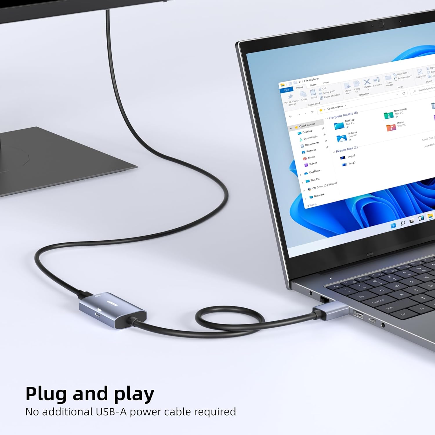 8K@30Hz / 4K@144Hz Displayport to USB-C Adapter with PD 65W Charging, Graphene Cable Display Port Male to Type-C Female for USBC Monitor, Compatible for MacBook Pro/Air, iMac