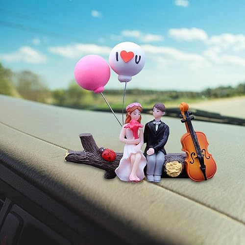 Miniatura 4 de Decoración de coche, lindas parejas de dibujos animados, figuras de acción, parejas de dibujos animados en miniatura, adorno de globo, para niñas,