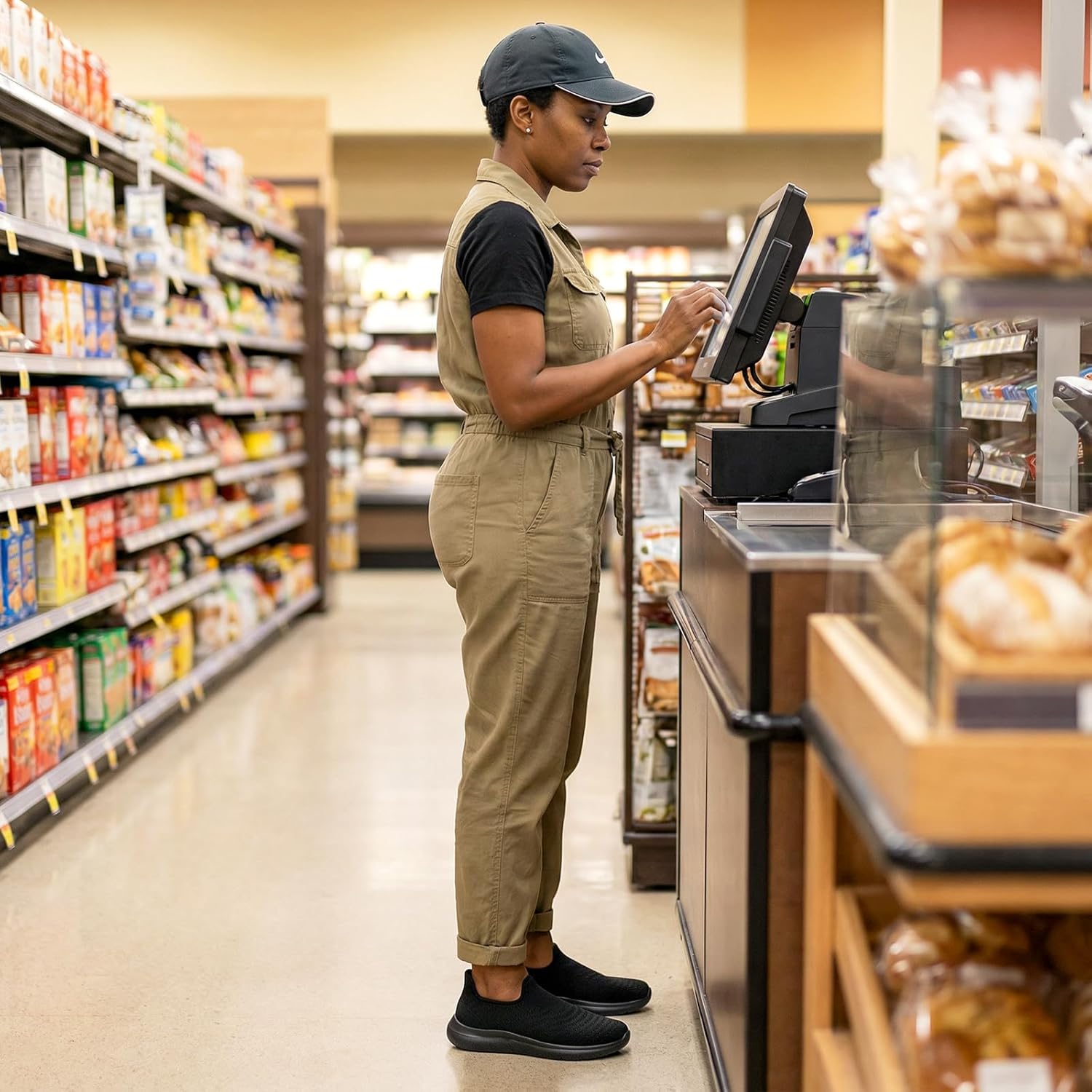 STQ Slip on Sneakers Women Walking Shoes Tennis Arch Support Lightweight Breathable Mesh Maternity Elderly Nurse Orthopedic Plantar Fasciitis Standing Comfort Workout Gym Travelling - Image 2