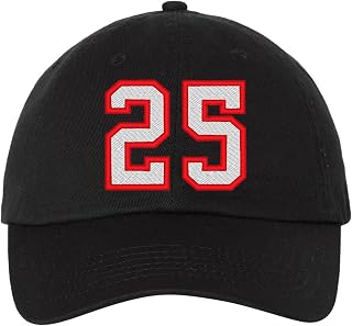 Jersey Team Number Hat, Embroidered Baseball or High Ponytail Cap, Spirit Wear Football Soccer Basketball Hockey Lacrosse, JV Varsity College, Gift Team Game No Patch Her Him Dad Mom Husband Wife