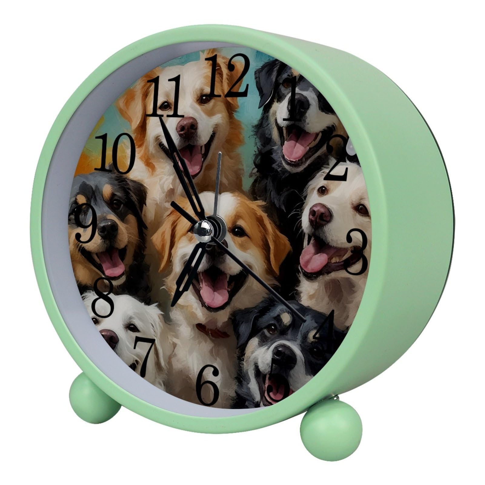 etoenbrc Watercolor Butterfly Silent Analog Alarm Clock Small Battery Operated Clock Slient Plastic Table Clock for Living Room Bedroom Color22