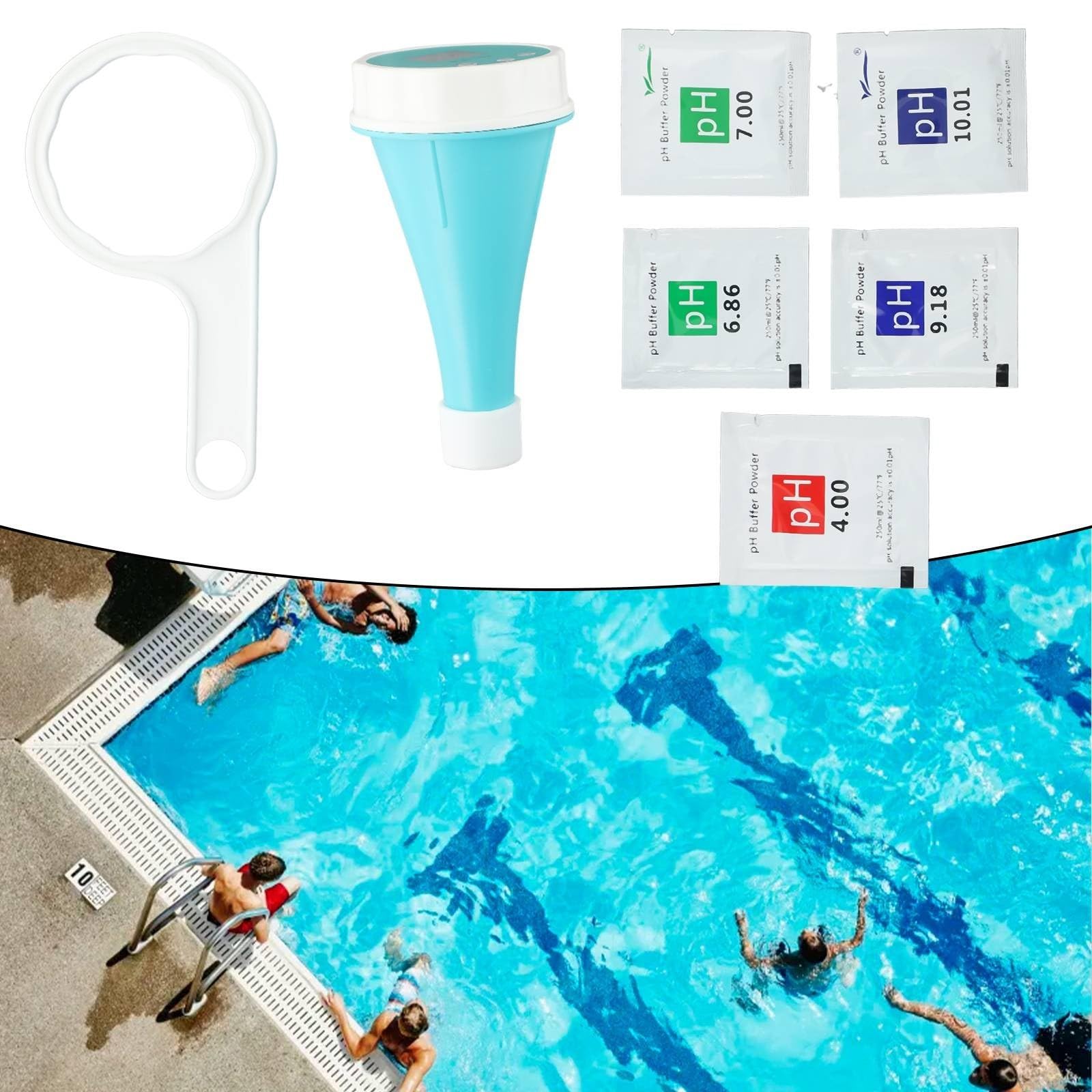 Probador digital de calidad del agua 6 en 1 con control de aplicación, medidor de temperatura pH ORP para piscinas, hidroponía, acuarios, análisis de agua potable, gestión de datos en