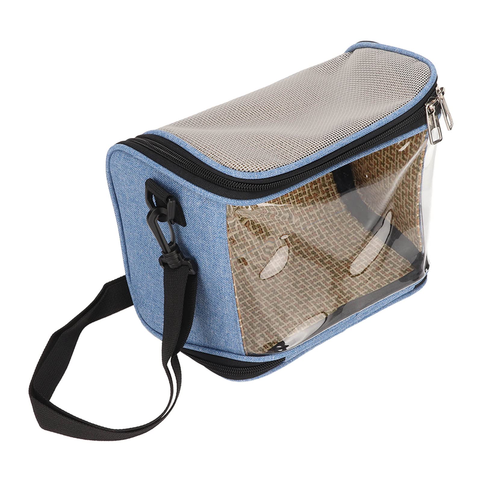 Zerodis Bolsa de Transporte para Periquitos, Jaula de Viaje Transparente, Portátil y Ligera, Transpirable, para Cacatúas, Azul