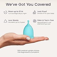 Vista 2 de EcoBlossom Reusable Menstrual Cup Set - The Most Reliable Medical Grade Silicone Period Cups - Comfortably use for 12 Hours (Small & Large)