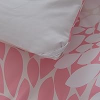 Vista 9 de Koniroom Juego de edredón rosa de 8 piezas, tamaño Queen, cama de flores beige y blanca en una bolsa con sábanas, fundas de almohada, fundas