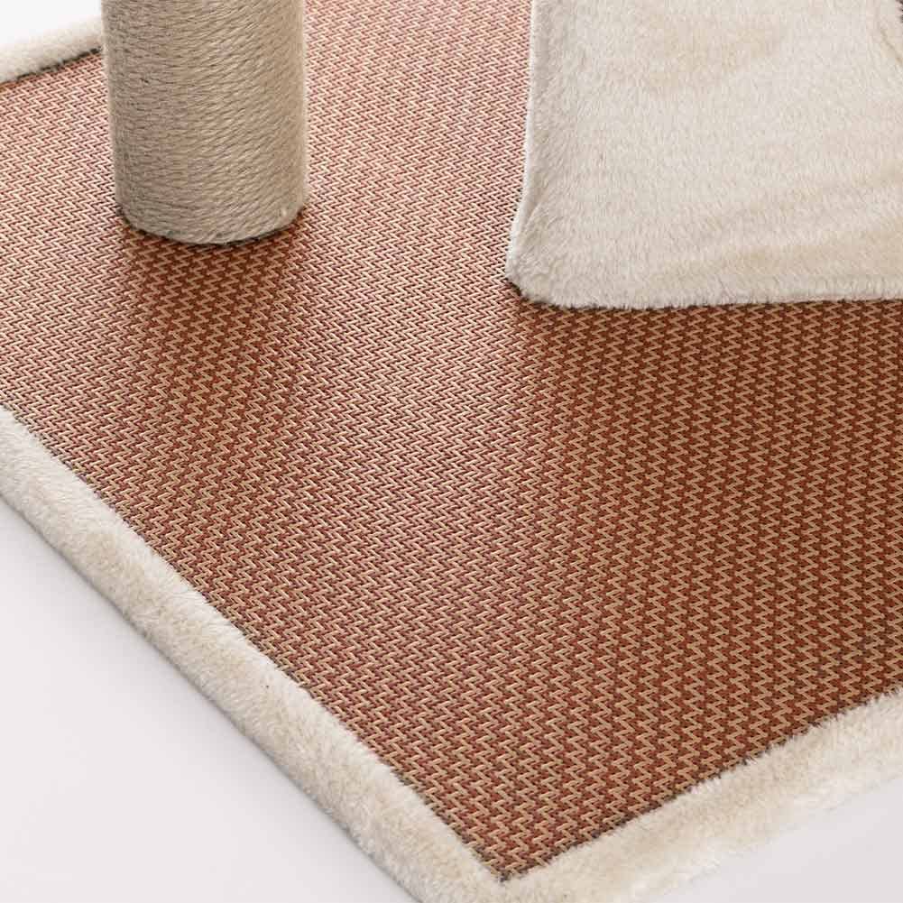 BAKAJI Arbre griffoir 1 Niche Couverture abri pour Chats Animaux félins interactif Ongles Anti-Rayures Stable Robuste Robuste Arbre grimpant Solide Structure Couleur Beige