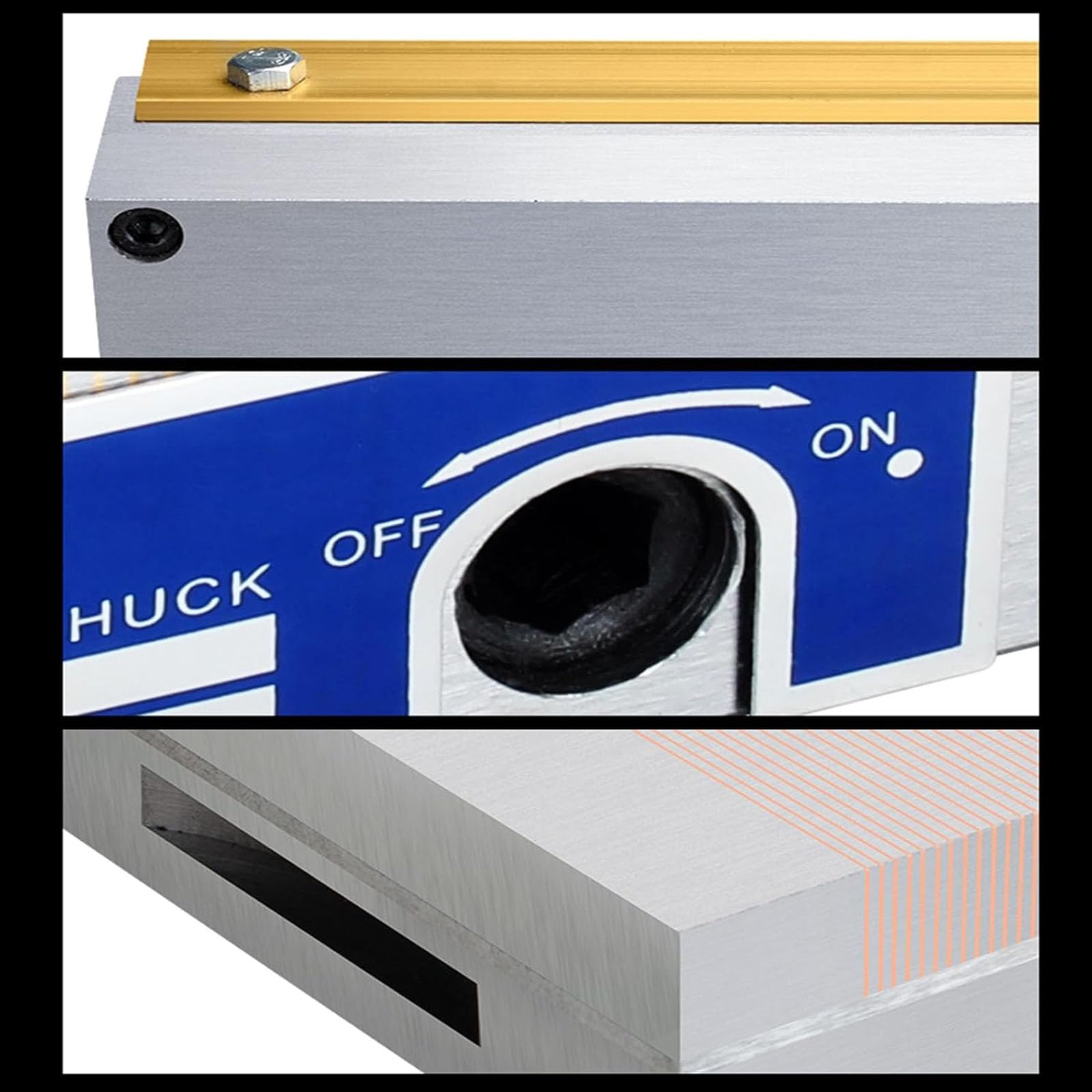 Mandril Magnético Permanente, Mandril De Sujeción Magnética De 100 * 175 Mm, con Llave, Poste Magnético De 0,5 + 1,5, Fuerza De Succión ≥ 150N / Cm², para Piezas De Trabajo Magnéticas