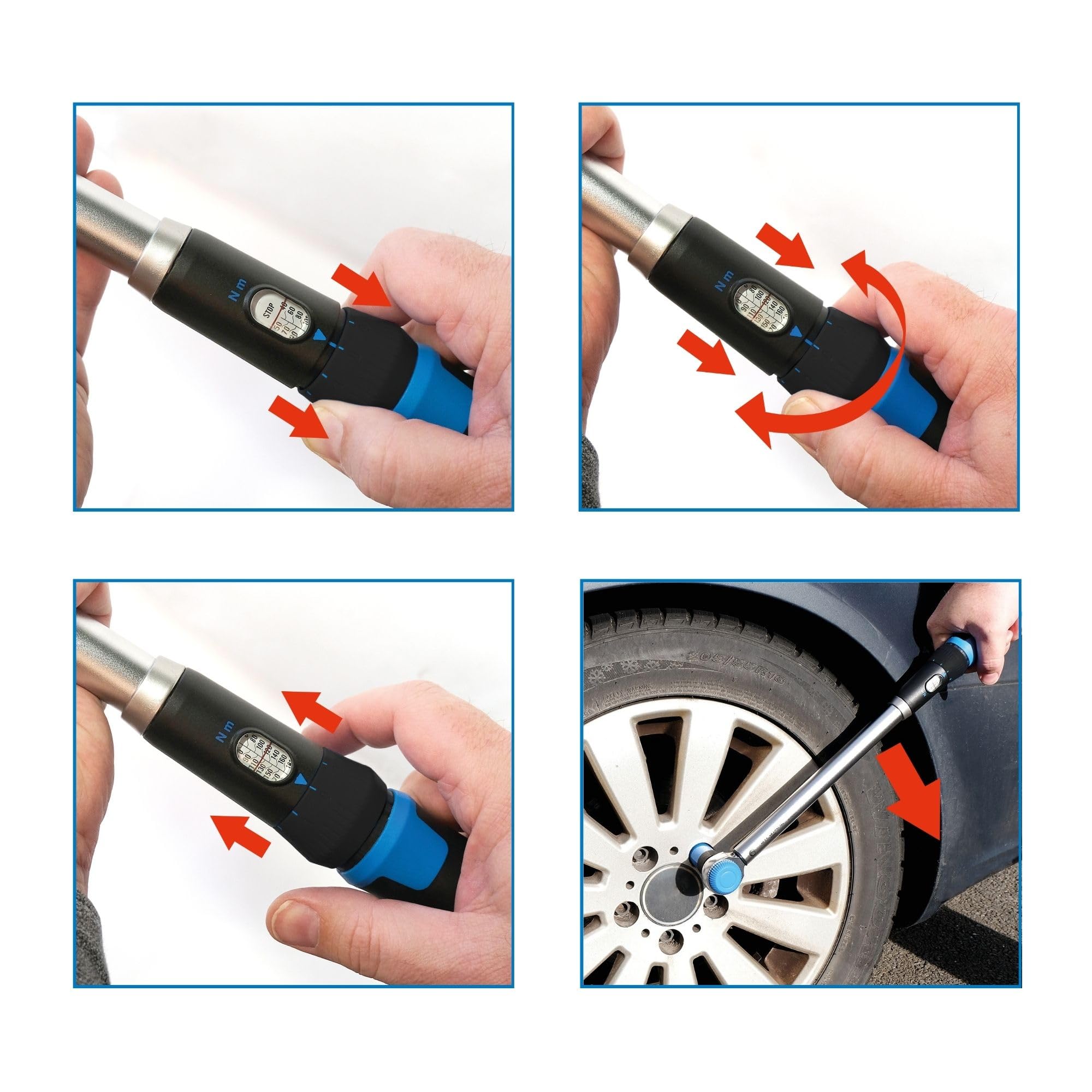 SW-Stahl 03884L Llave Dinamométrica de 1/2", Carraca de 40-200 Nm | Herramienta de acero al cromo vanadio con 48 dientes para cambio de neumáticos y montaje preciso de tornillos de rueda