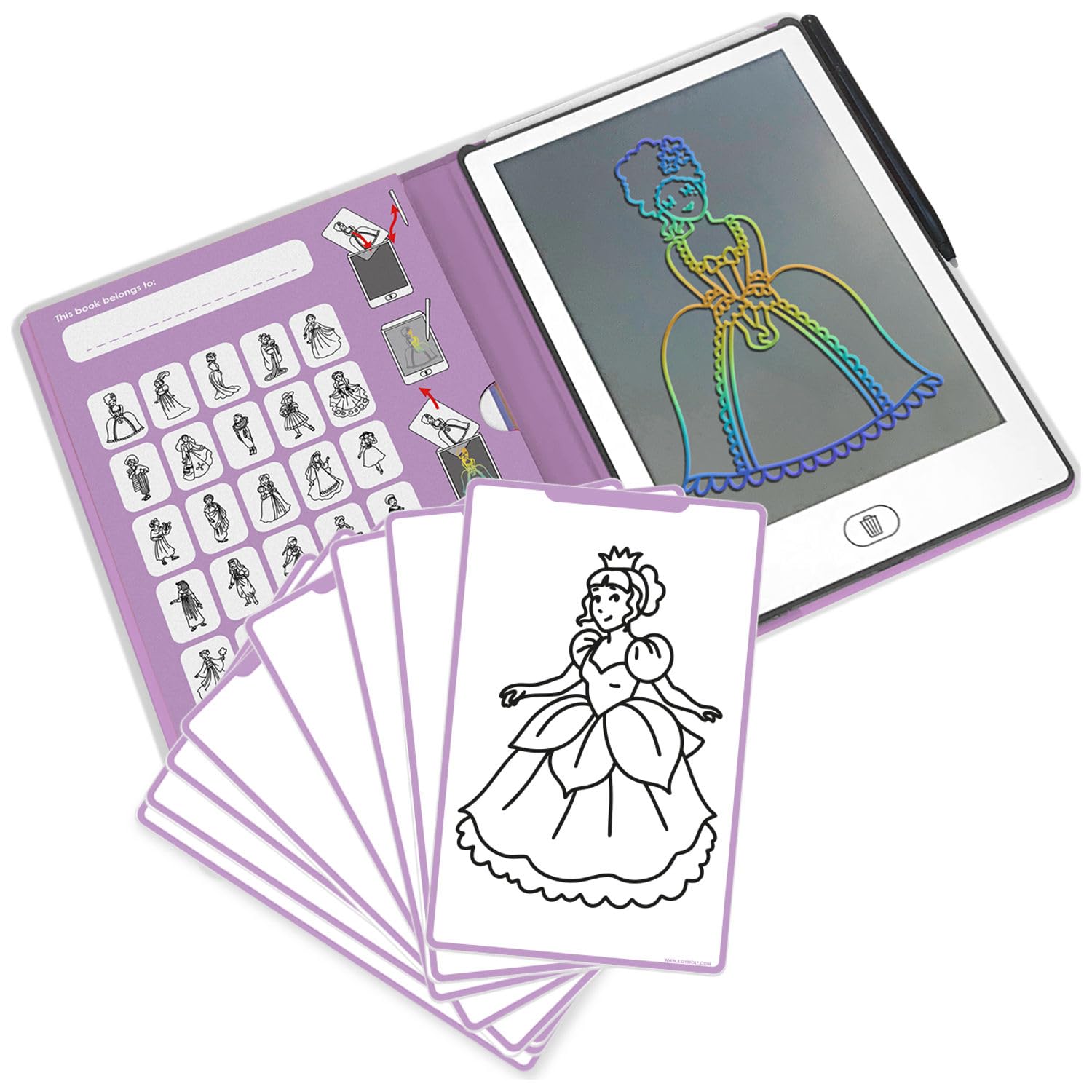 KIDYDRAW-Mini Tablet da disegno 30 Principessa