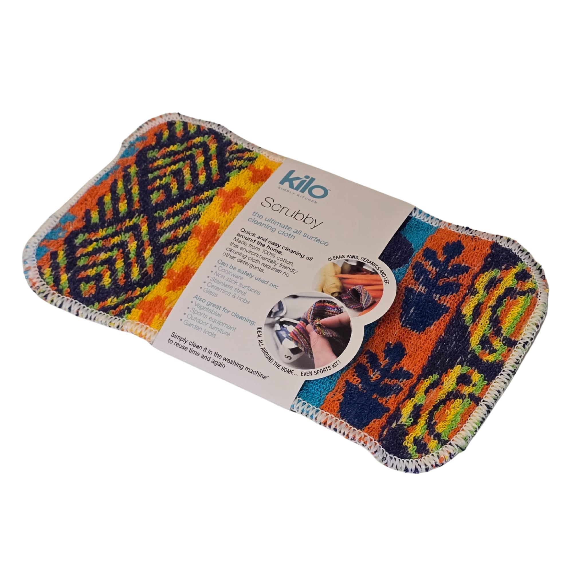 Kilo Multi Colour Jumbo Non-Scratch Scourer, Multi Purpose, Environmentally Friendly Scrubby Cleaning Cloth – (24X14cm)