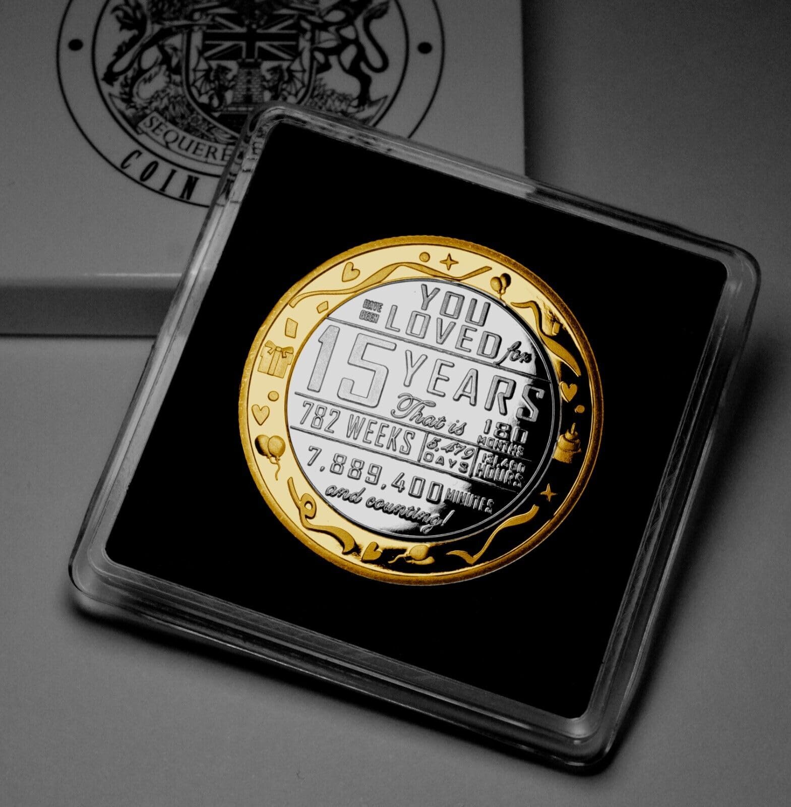 The Commemorative Coin Company 15th Birthday Dual Metal Silver & 24ct Gold Commemorative in Case. Gift/Present. 15 Years Old Son/Daughter/Grandson/Granddaughter
