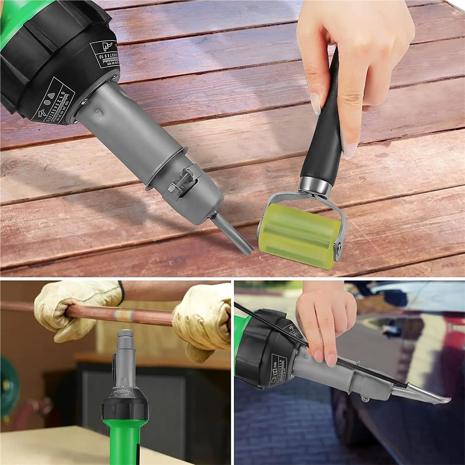 Maszyna do naprawy spawarki 1600W Zintegrowane spawarki plastikowe 21 szt. Zestaw palników do spawania gorącym powietrzem z dyszami prędkości Rolka PE Plastik PVC 20℃ - 600℃(With box)