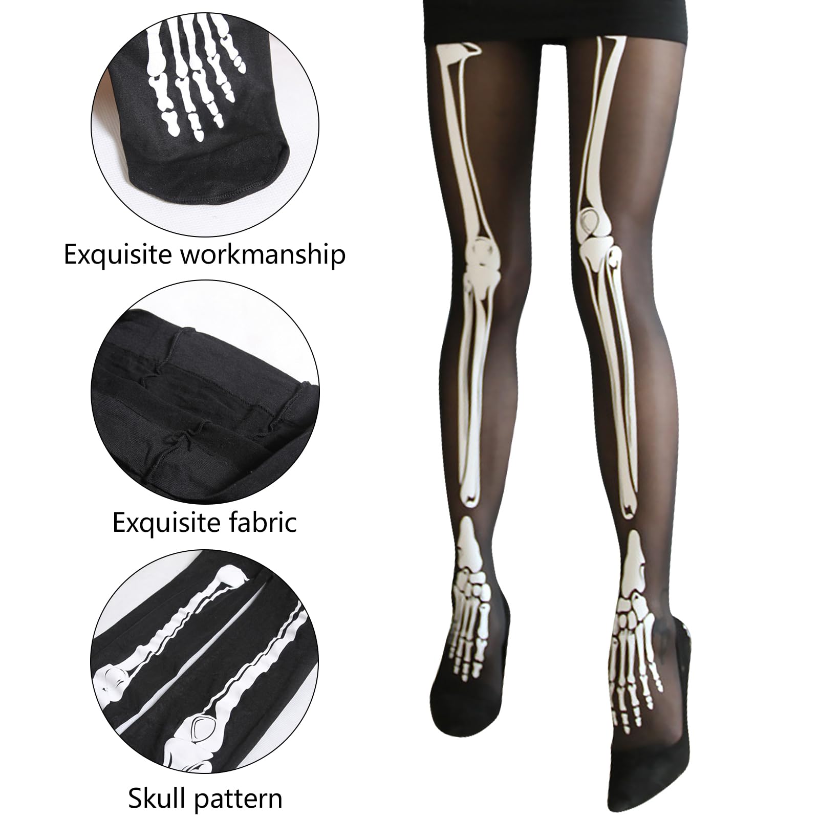 Accessoire Déguisement Collants Résille Halloween 2 Paires - Motif Toile  Araignée \u0026 Tête De Mort, Effet Effrayant, Accessoire Costume Femme Collant  Femme Halloween, image size:1600x1600