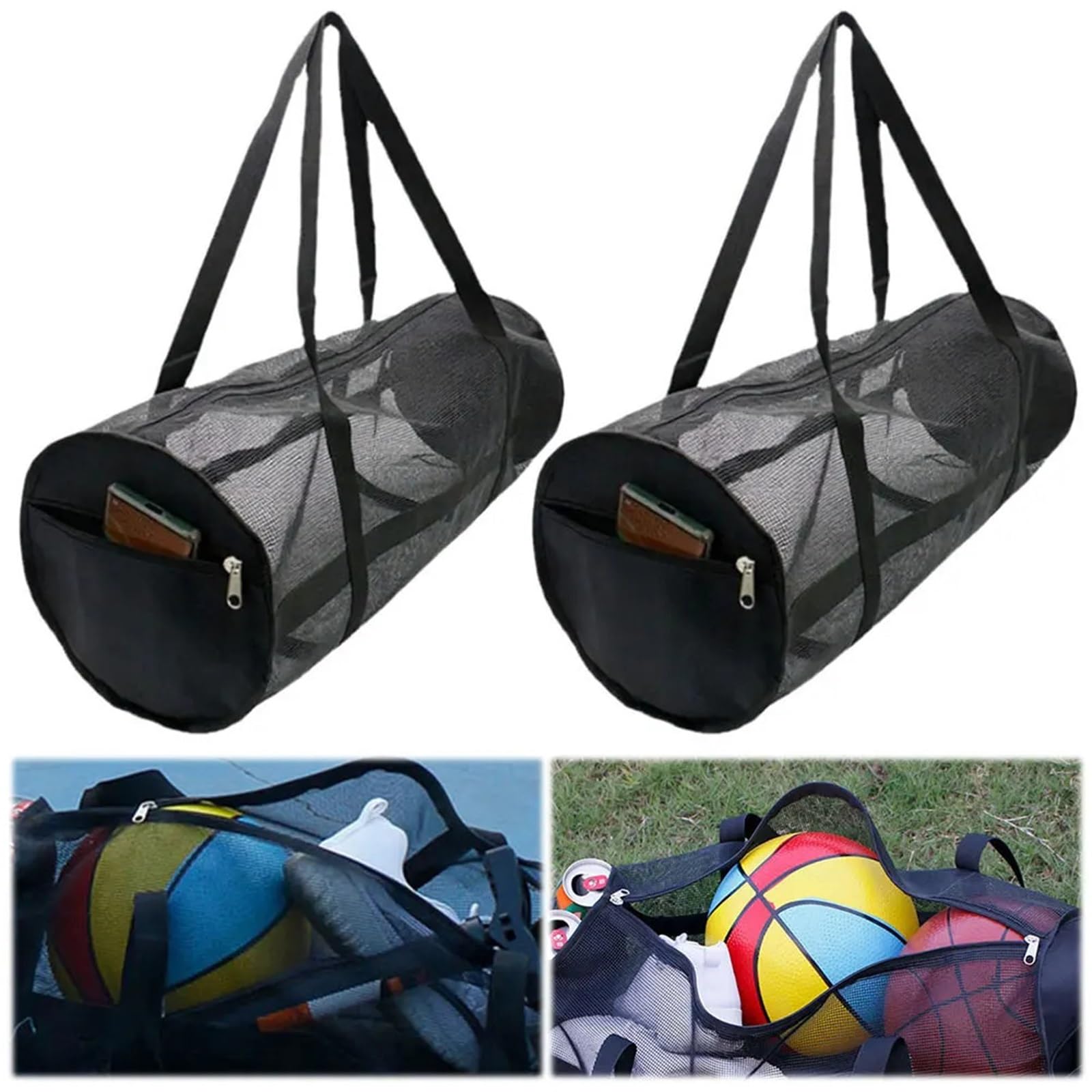 Bolsa de Gran Capacidad for 2 balones Deportivos: Baloncesto, Voleibol y fútbol para Pelotas