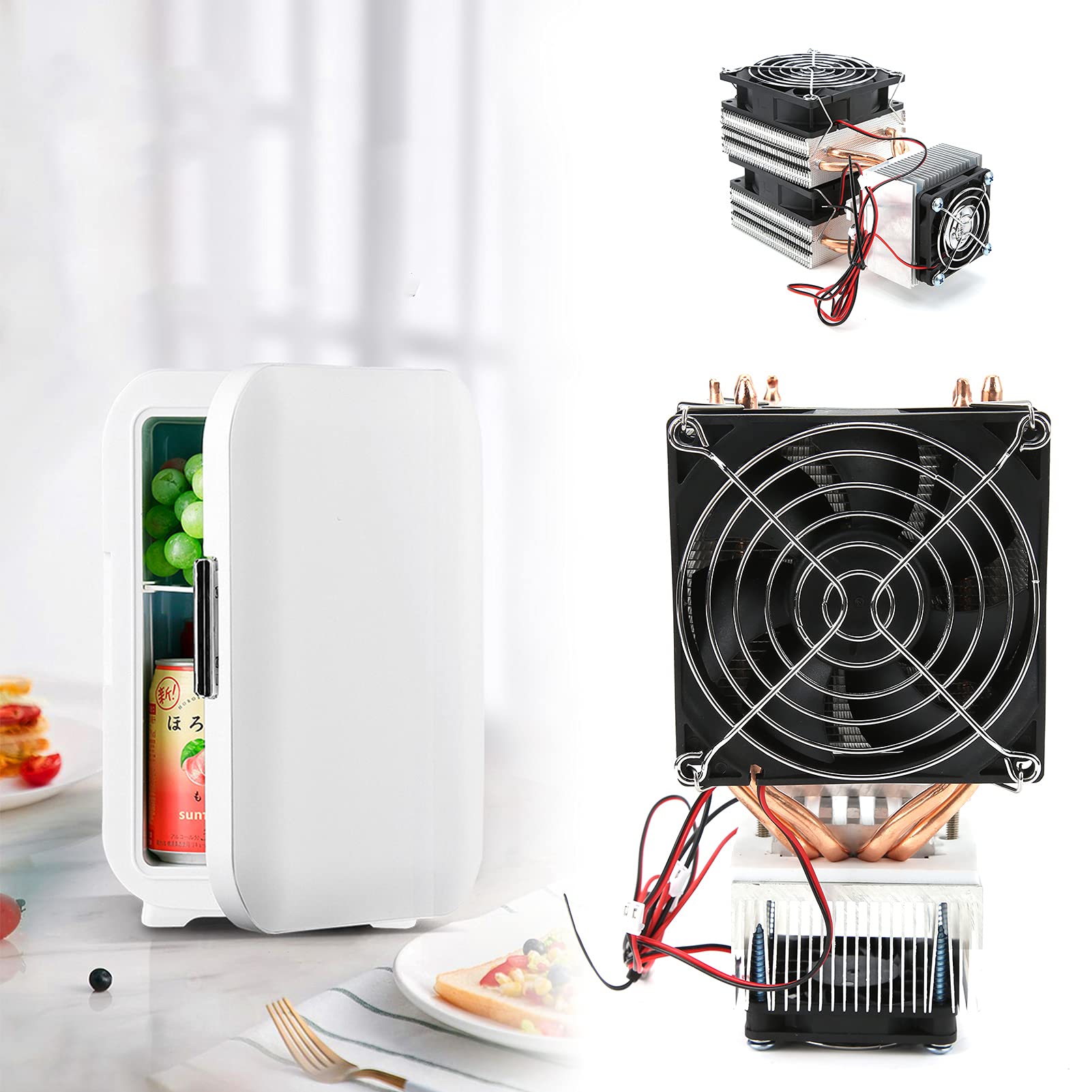 FTVOGUE 12715 Chłodnica Termoelektryczna Stop Aluminium ABS Półprzewodnikowy Układ Chłodniczy 180 W DC12V 20A Duży Blok Chłodzący dla Majsterkowiczów Mini Lodówka Klimatyzator Przestrzeń dla Zwierząt