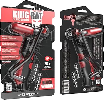 BARNETT King Rat Slingshots, Black Widow Slingshot with Stabilizer