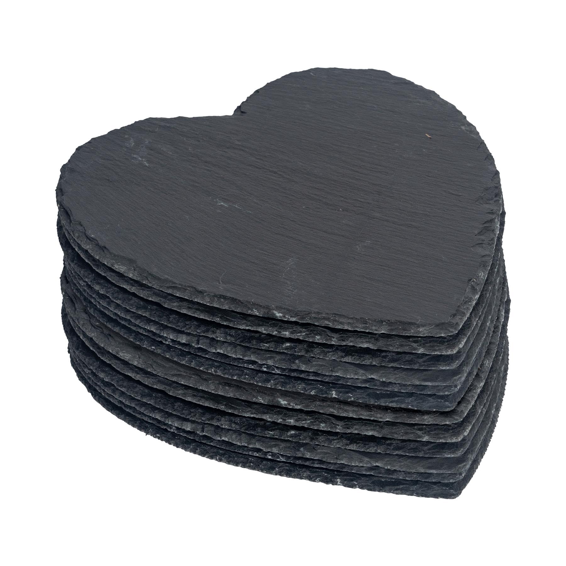 Argon Tableware Heart Slate Placemats - 25cm - Pack of 12 - Black
