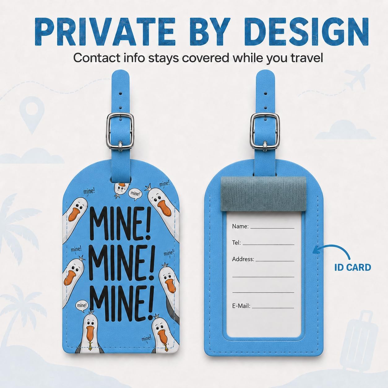 2PACK Fun Luggage Tags for Suitcases Funny Travel Essentials image 2