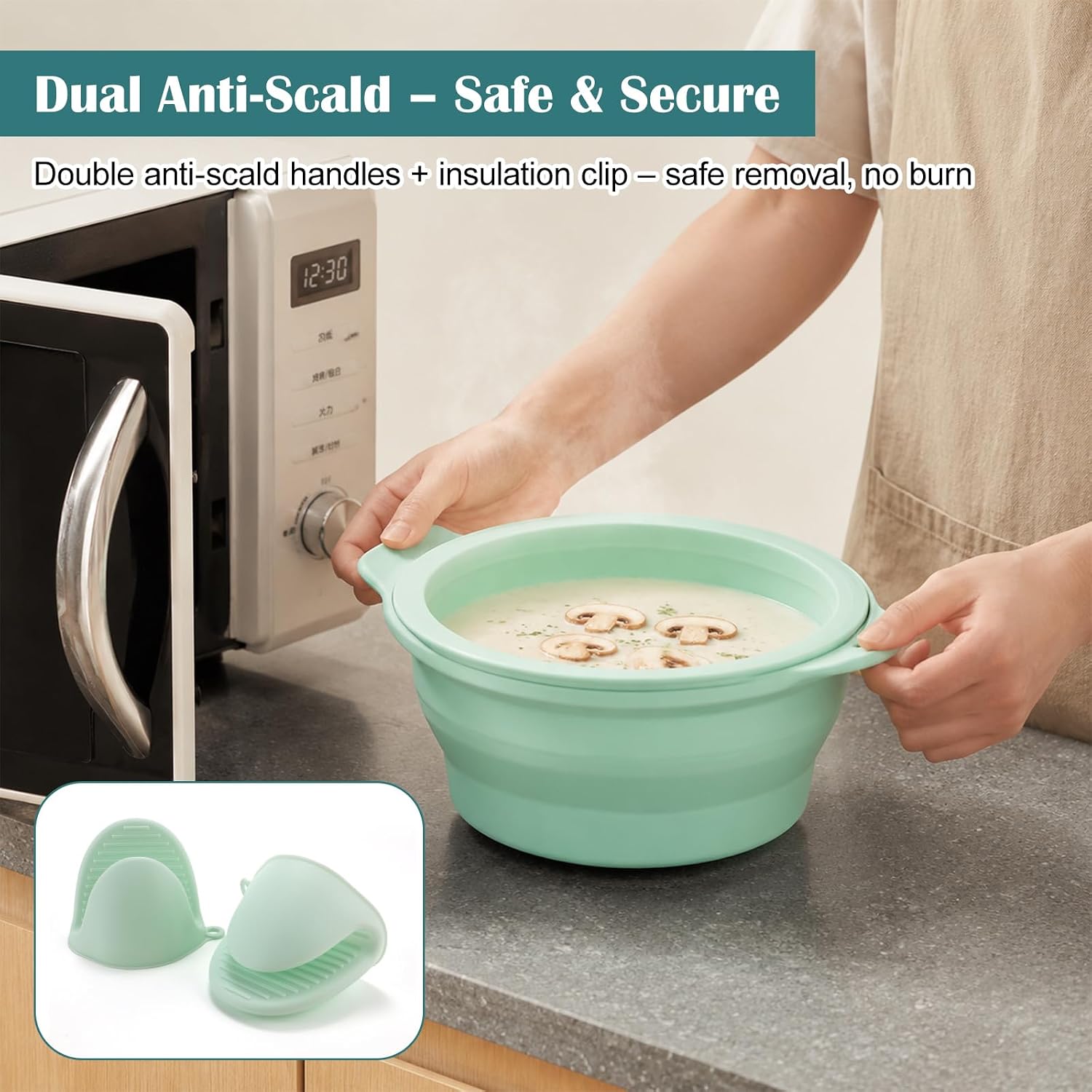 Collapsible Silicone Microwave Vegetable Steamer