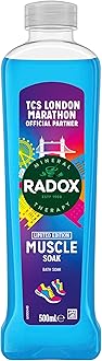 Radox Mineral Therapy Bath Soak Muscle Soak uniquely blended with minerals, herbs & a soothing thyme fragrance for a restorative bubble bath 500 ml